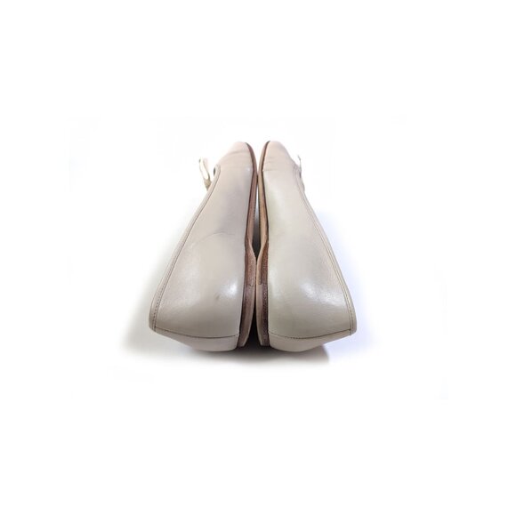 Prada 39 Flats Beige Leather Bow Ballet Shoes Womens Size 8.5 - Picture 8 of 9
